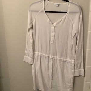 White james Perse dress, size 0 drawstring